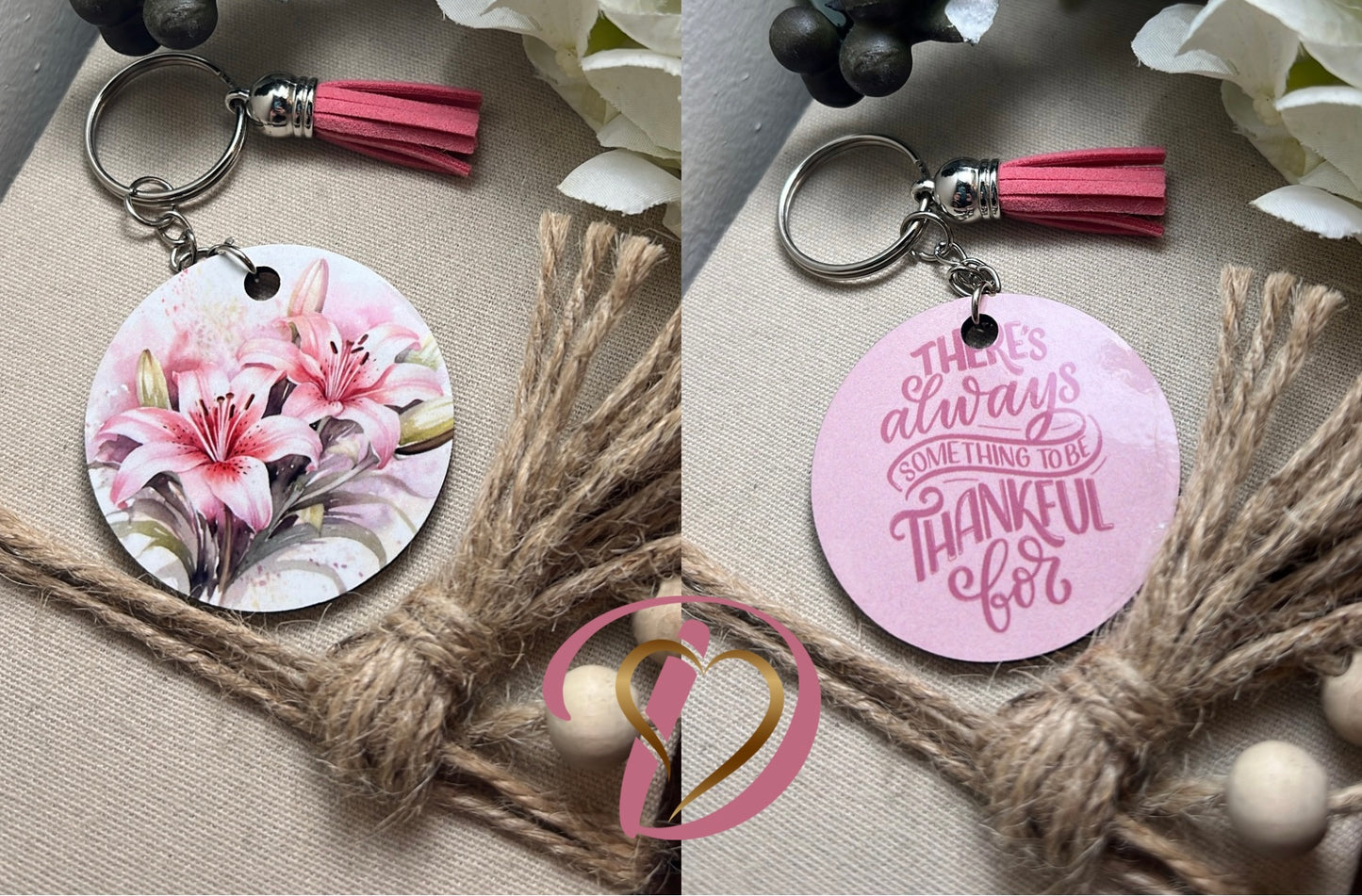 Keychain inspirational double side