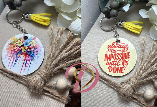 Keychain inspirational double side